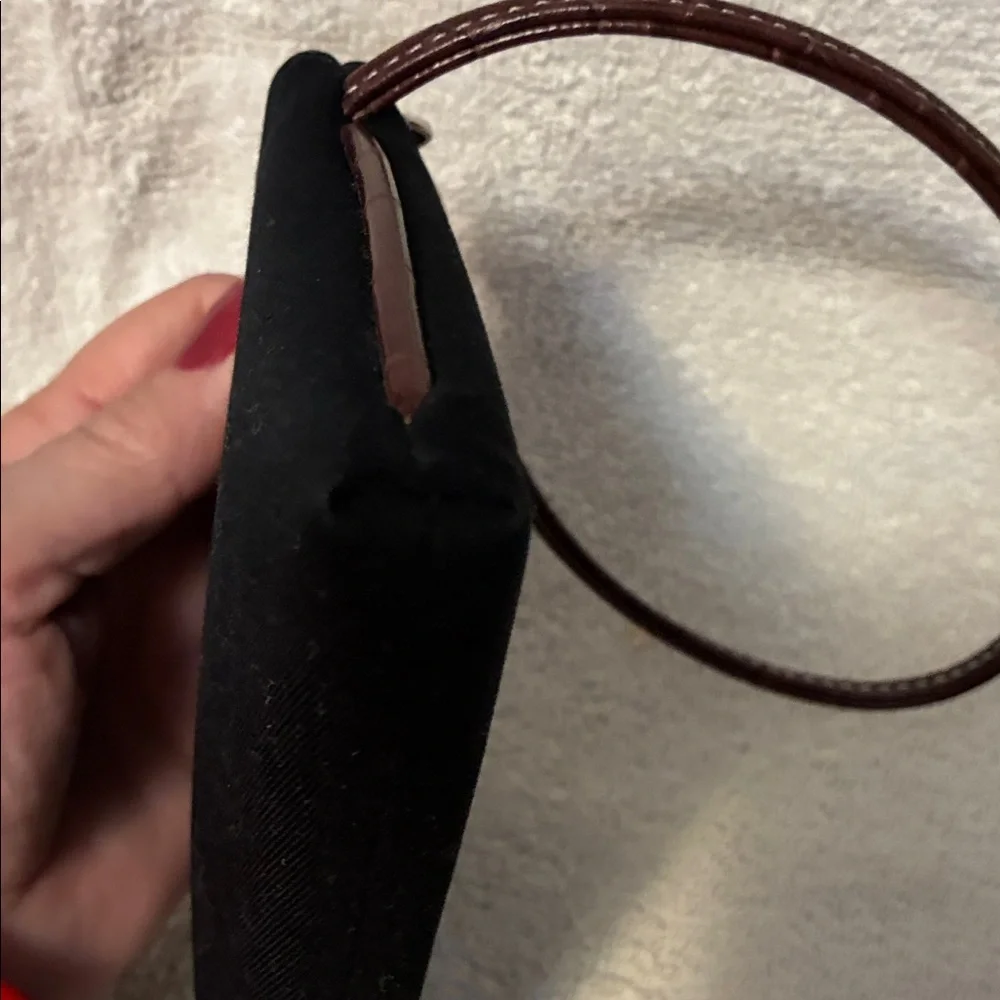 Liz Claiborne Black Suede Wristlet with Brown Croc Accent - Picture 7 of 14